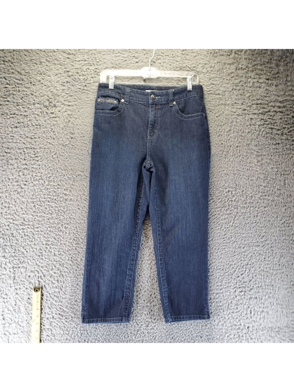 Chicos Jeans Womens .5 US 6 Blue Sandra Crop Denim Slim Fit Stretch